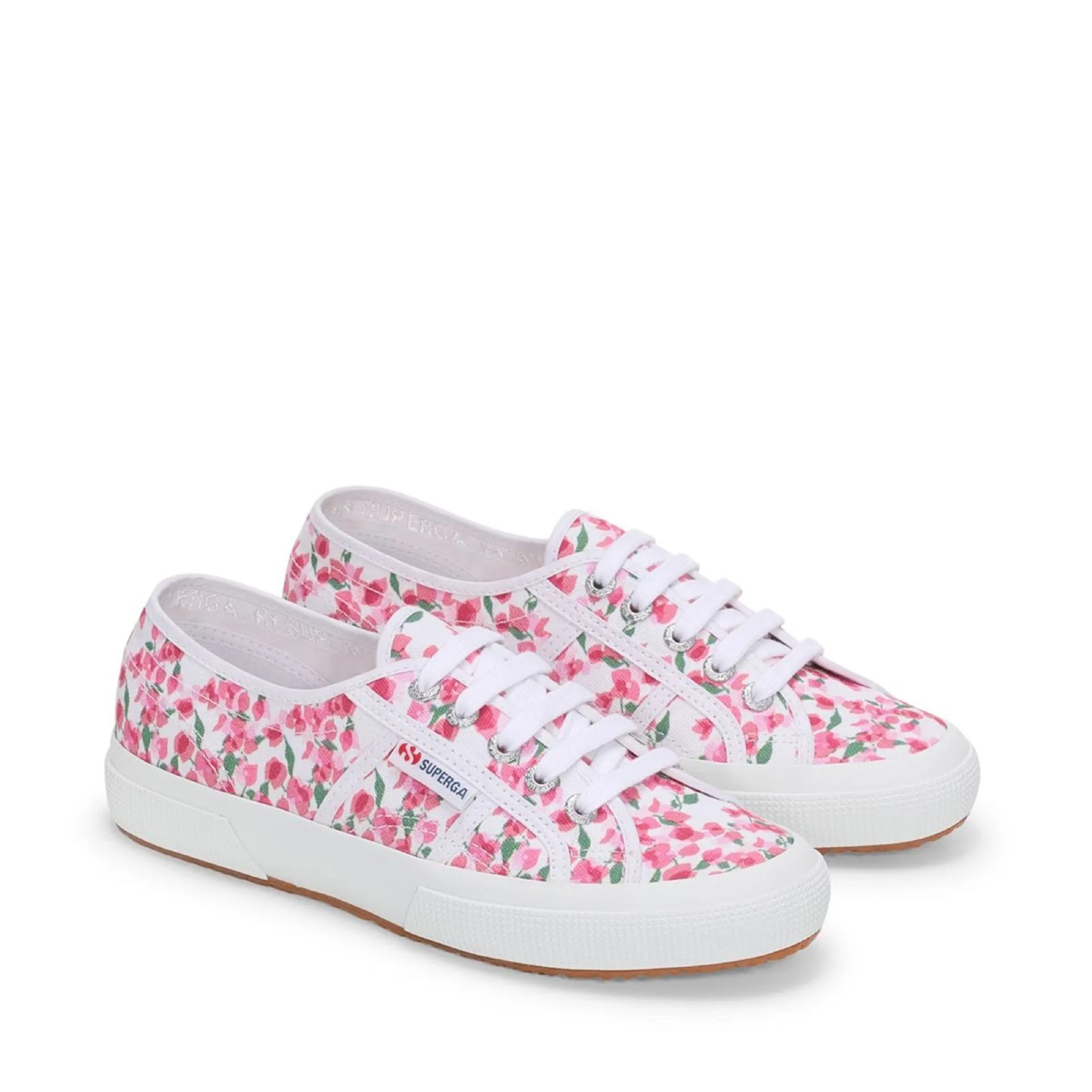 2750 Bouganvillea Print - White Fuchsia Pink