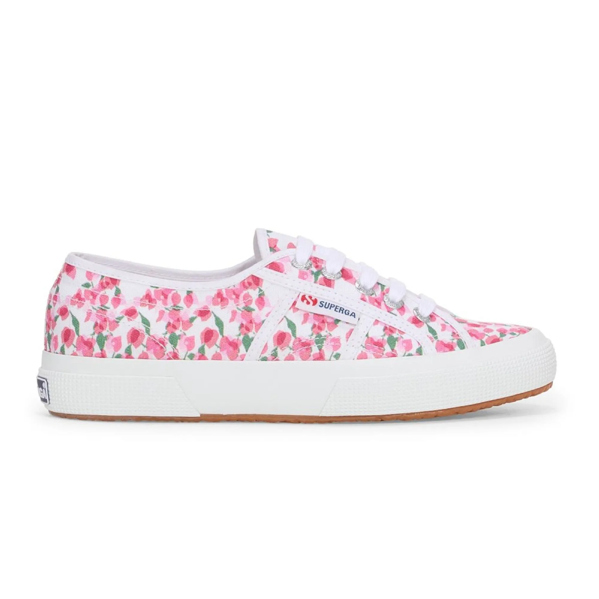 2750 Bouganvillea Print - White Fuchsia Pink