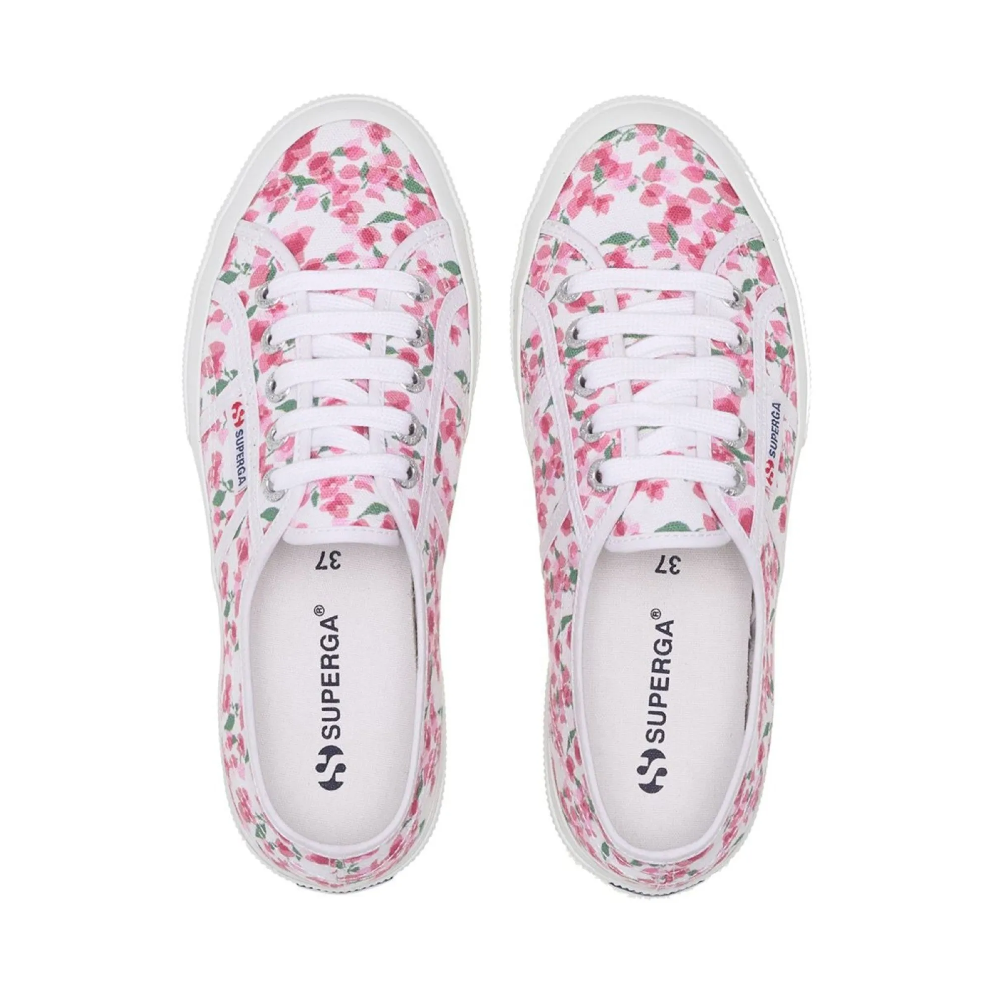 2750 Bouganvillea Print - White Fuchsia Pink