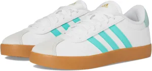 adidas VL Court 3.0 Sneaker, White/Flash Aqua/Alumina, 13.5 US Unisex Little Kid