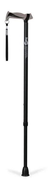 ADJUSTABLE DERBY HANDLE CANE WITH REFLECTIVE STRAP, EBONY