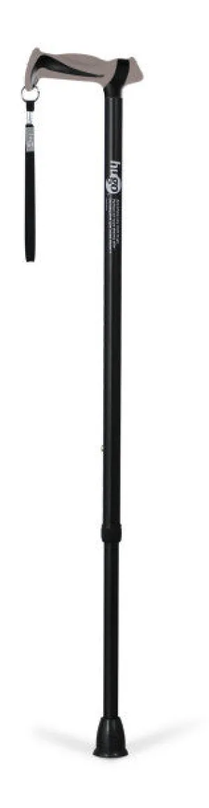 ADJUSTABLE DERBY HANDLE CANE WITH REFLECTIVE STRAP, EBONY