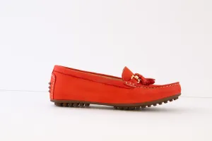 AEROBICS - 8227.013 FLAT SLIP-ON MOCCASIN SHOE - ORANGE NUBUCK