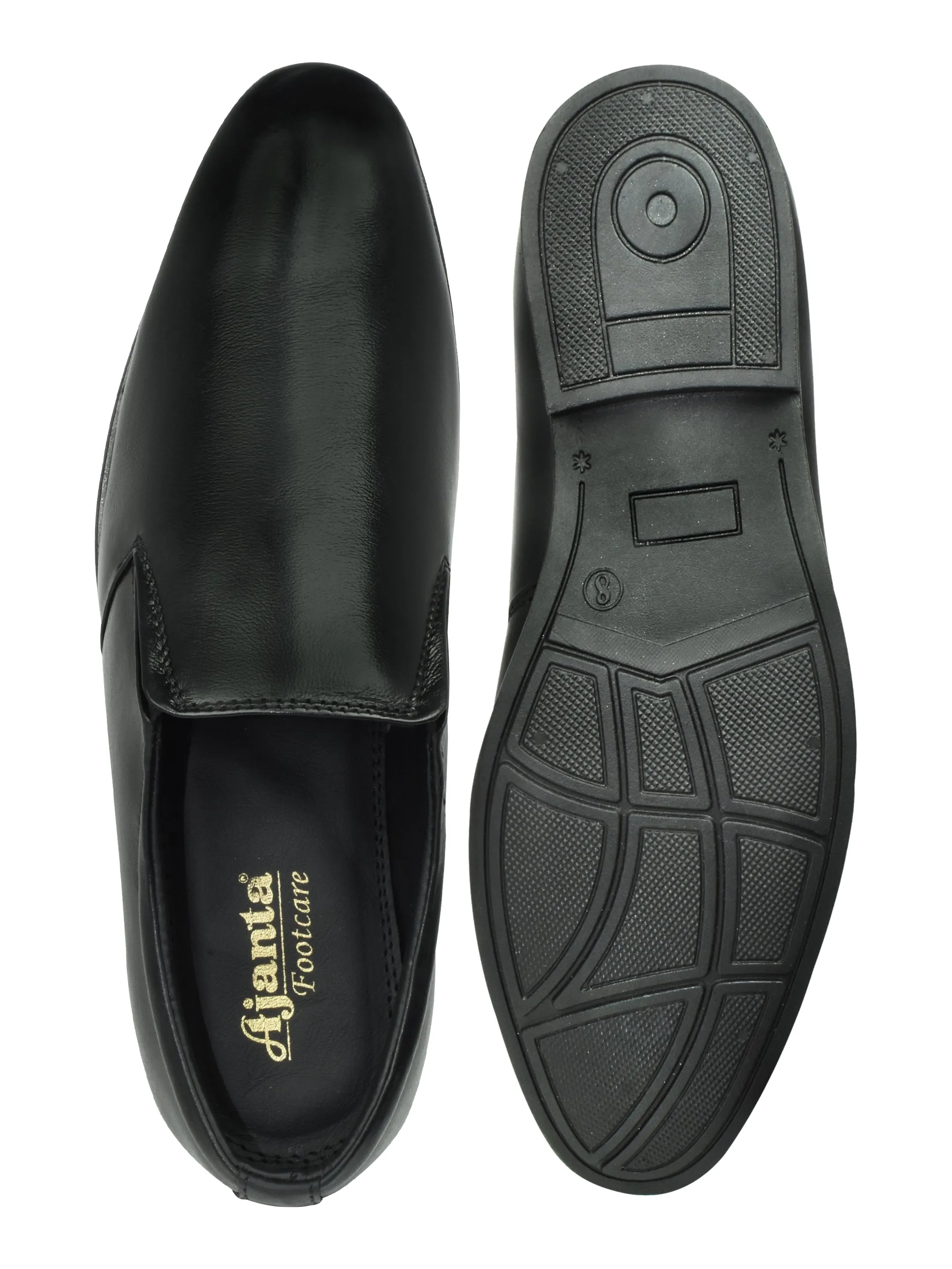 Ajanta Men's Black Comfort & Stylish,Perfect for Formal Wear, Business Casual,Parties Slip on Shoe EG4006