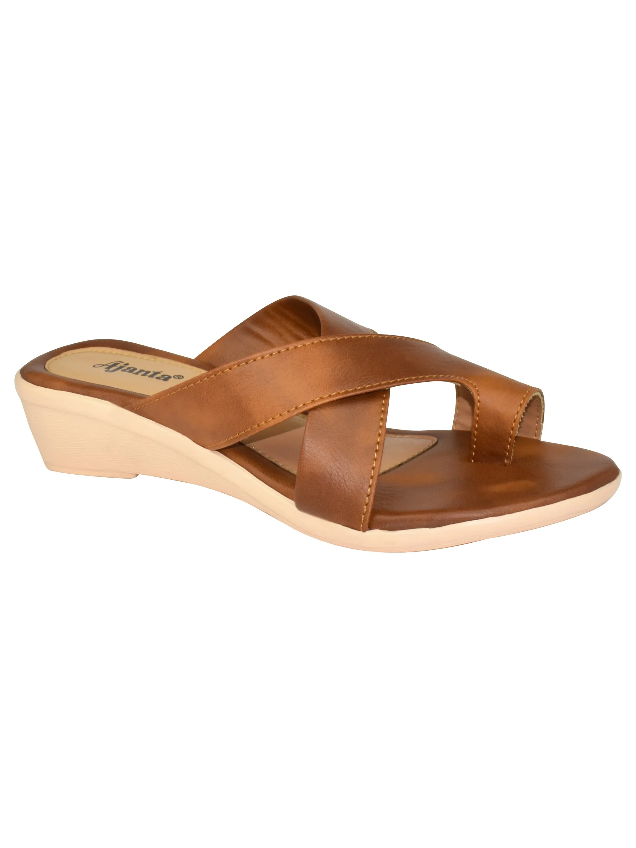 Ajanta Womens Stylish Brown Heel Sandal CL0893