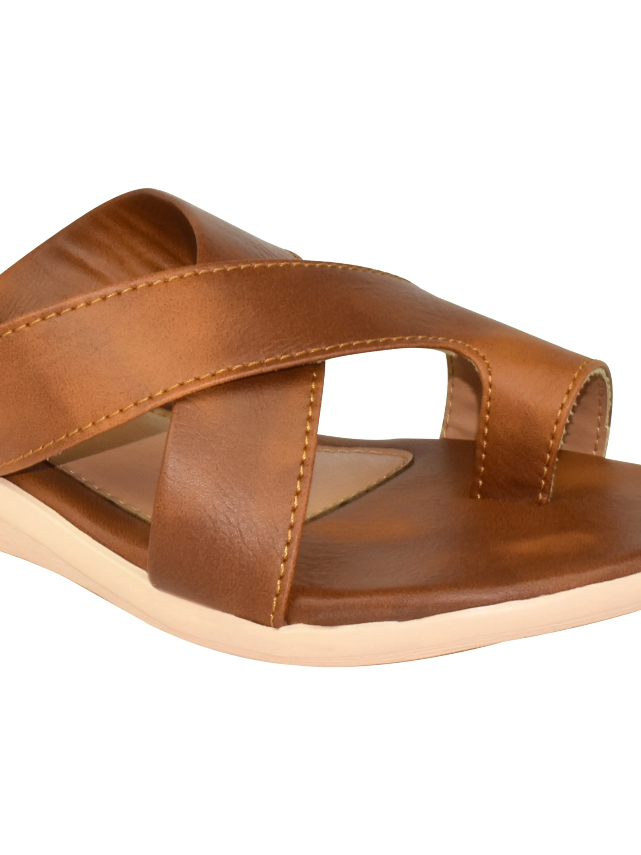 Ajanta Womens Stylish Brown Heel Sandal CL0893