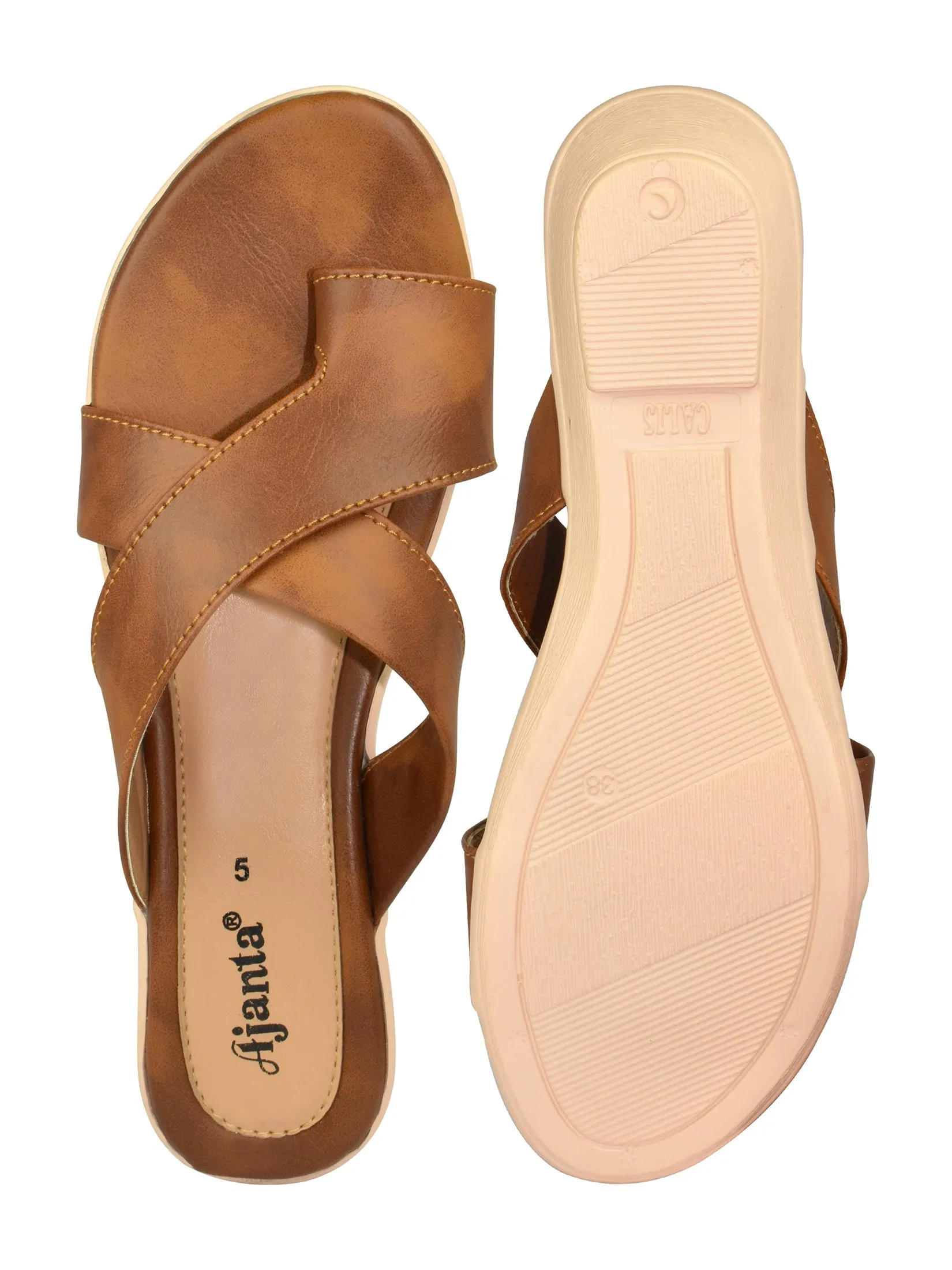Ajanta Womens Stylish Brown Heel Sandal CL0893