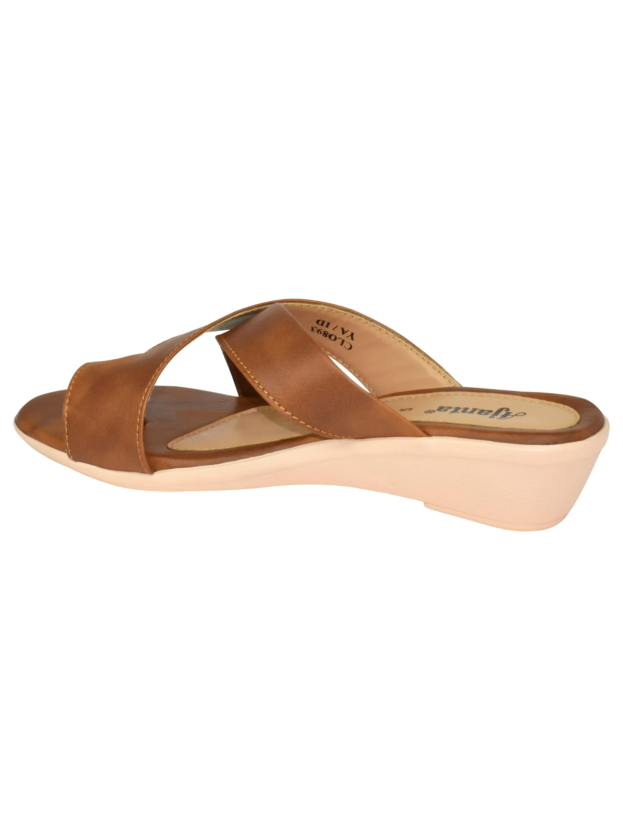 Ajanta Womens Stylish Brown Heel Sandal CL0893