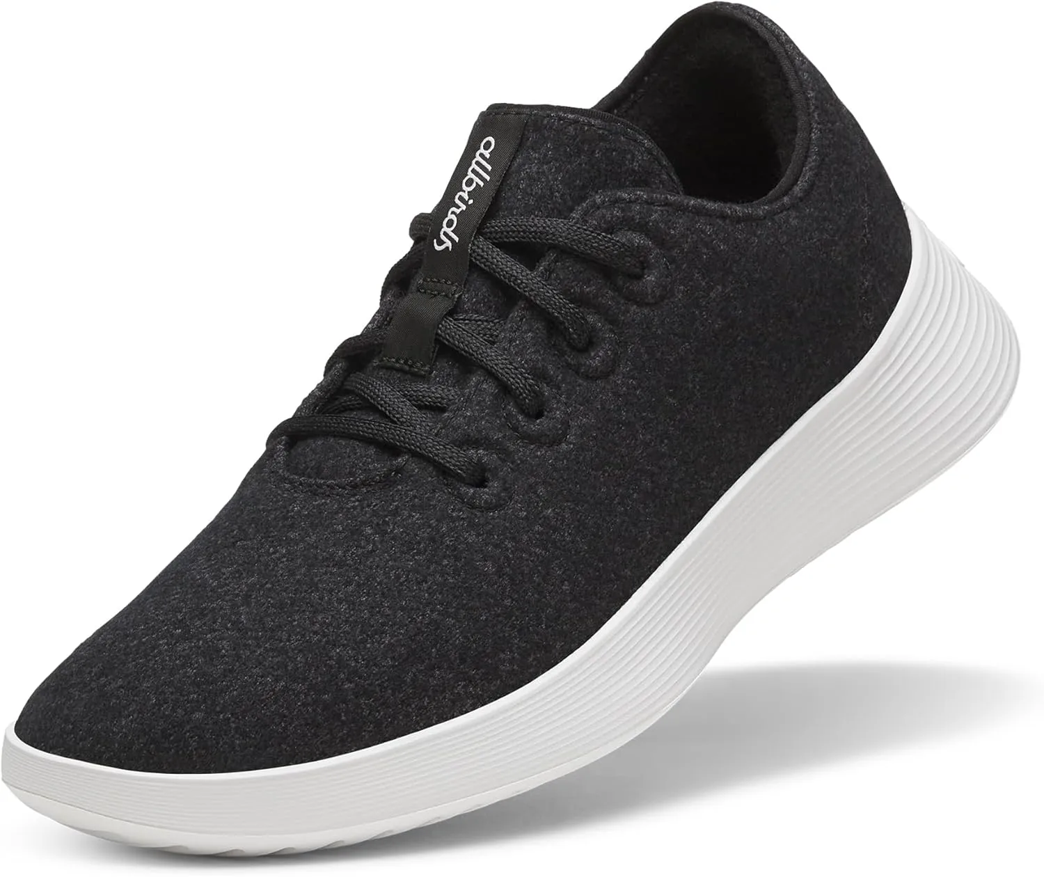 Allbirds Women's Wool Runner Go, Breathable Merino Wool Sneakers - Natural Black (Blizzard Sole) - 10 Medium