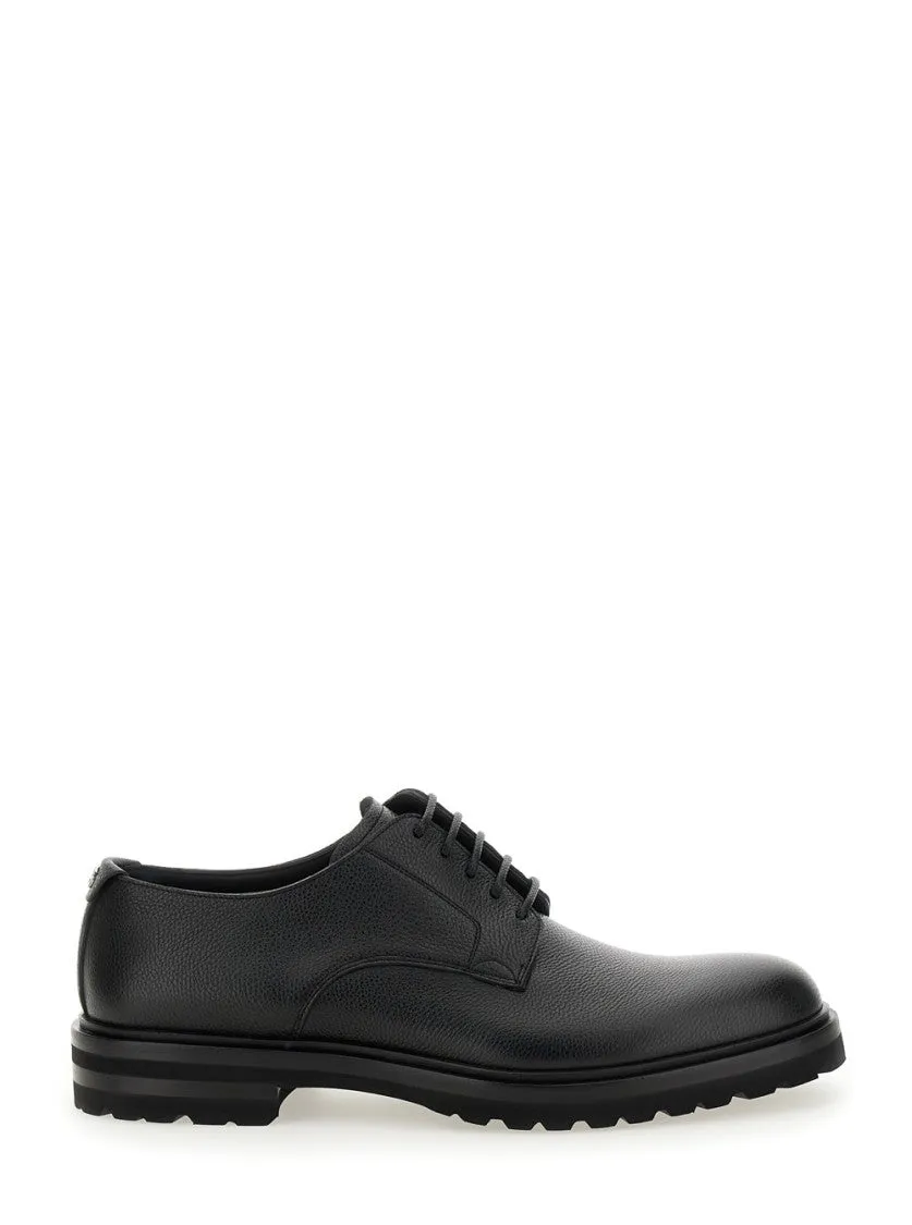 Altavilla' Black Derby Lace-Up Shoes