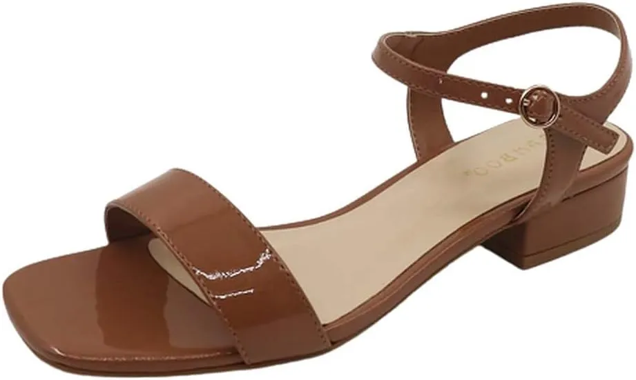 BAMBOO Women's Mid block heel sandal