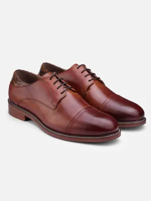 Bespoke Luxe Tan Burnish Genuine Leather Tan Derby