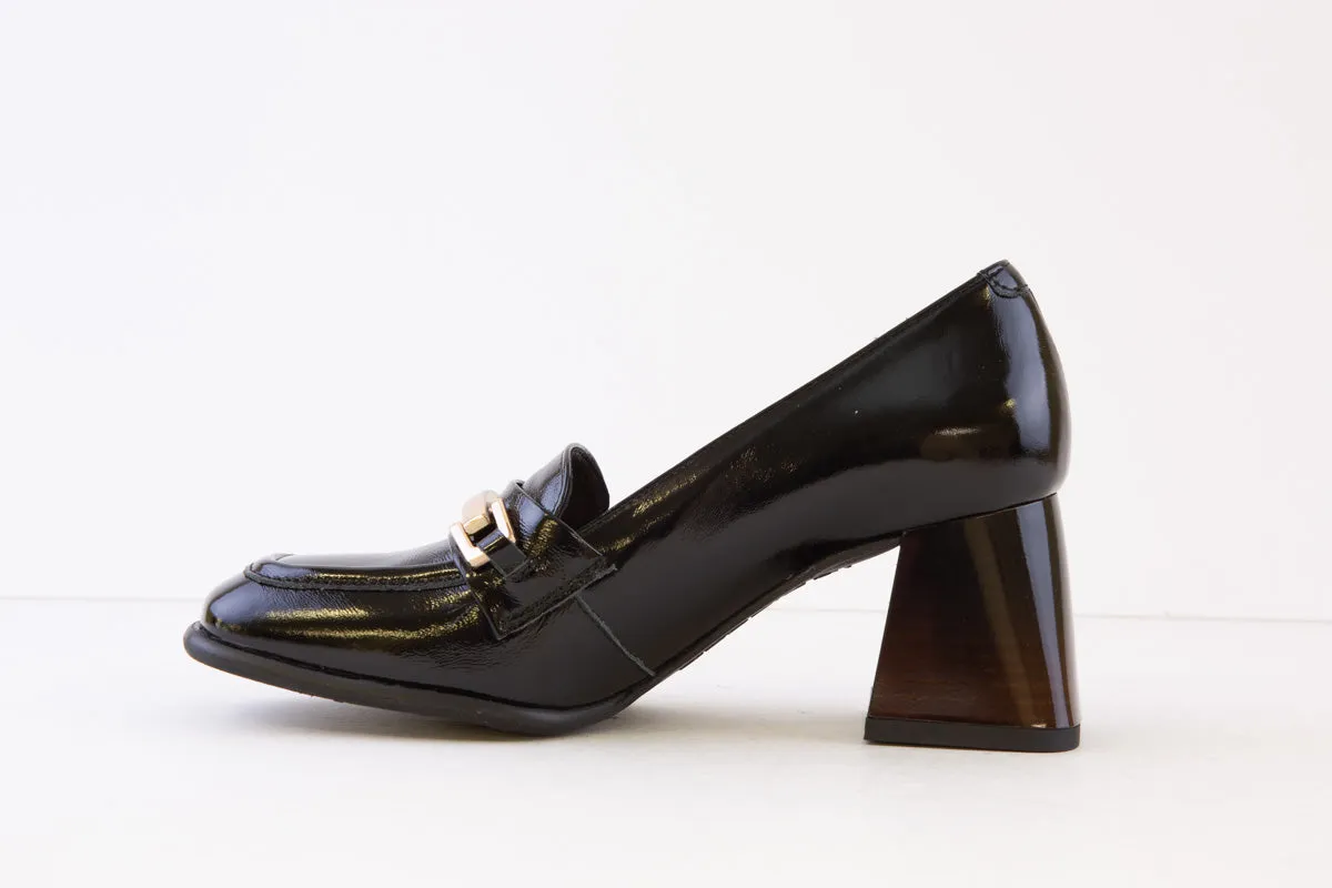 BIOECO - 6368 BLOCK HEEL LOAFER - BLACK PATENT
