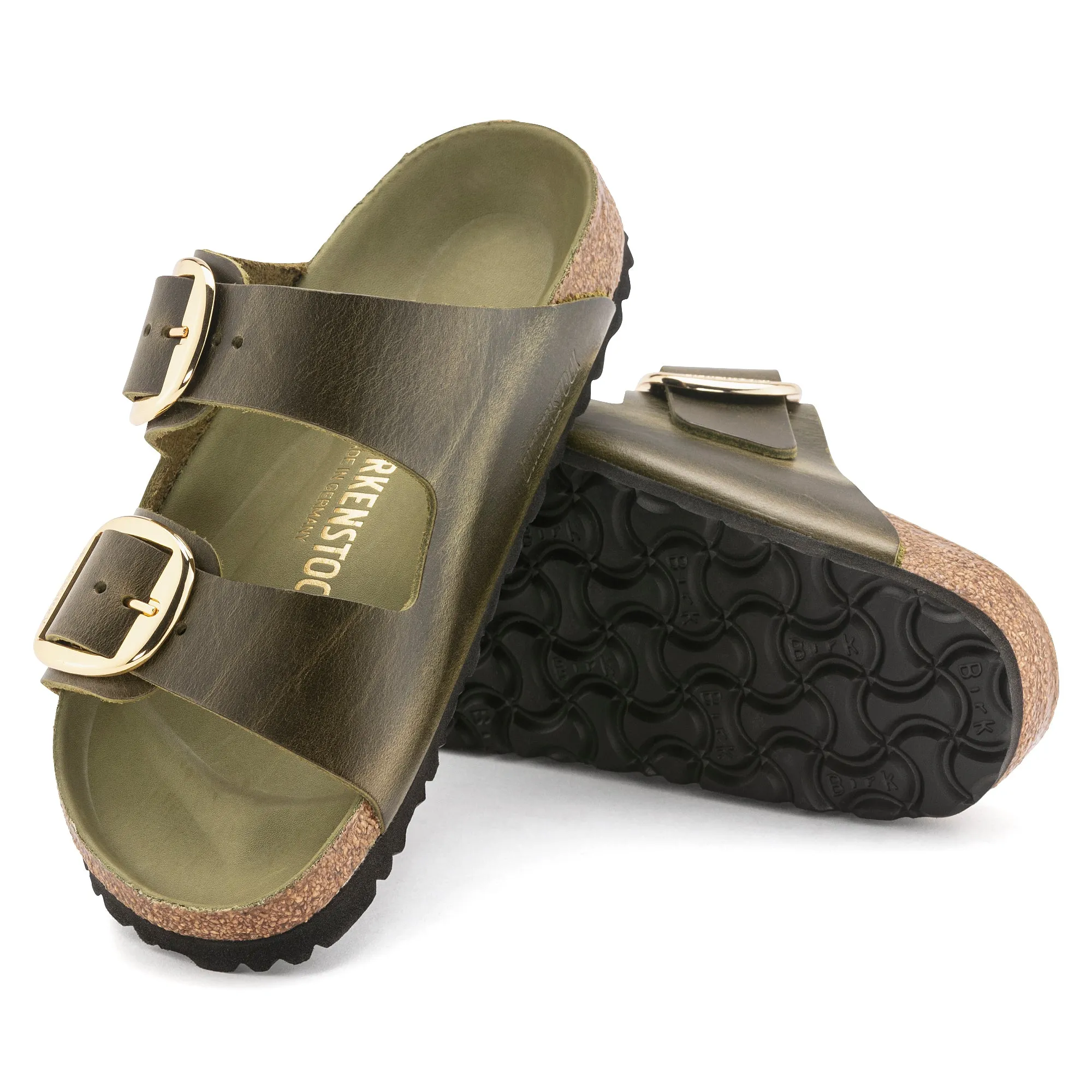 Birkenstock Arizona Big Buckle green olive oiled leather