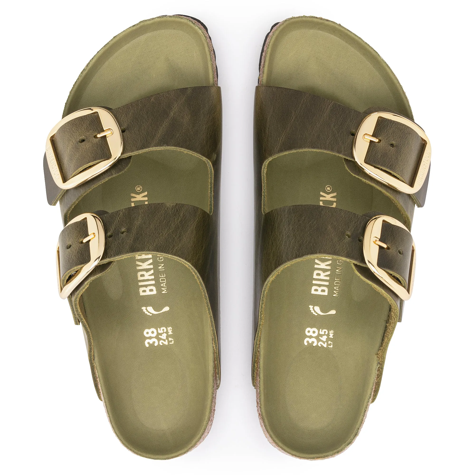 Birkenstock Arizona Big Buckle green olive oiled leather