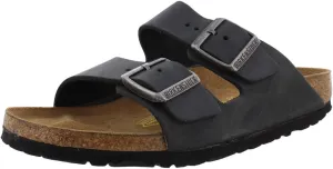 Birkenstock Unisex Arizona Sandal,Black Oiled Leather,44 N EU