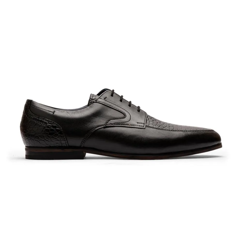 Black Croco Detailed Derby