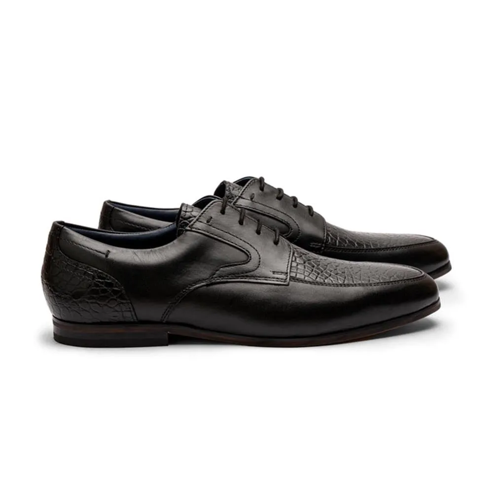 Black Croco Detailed Derby