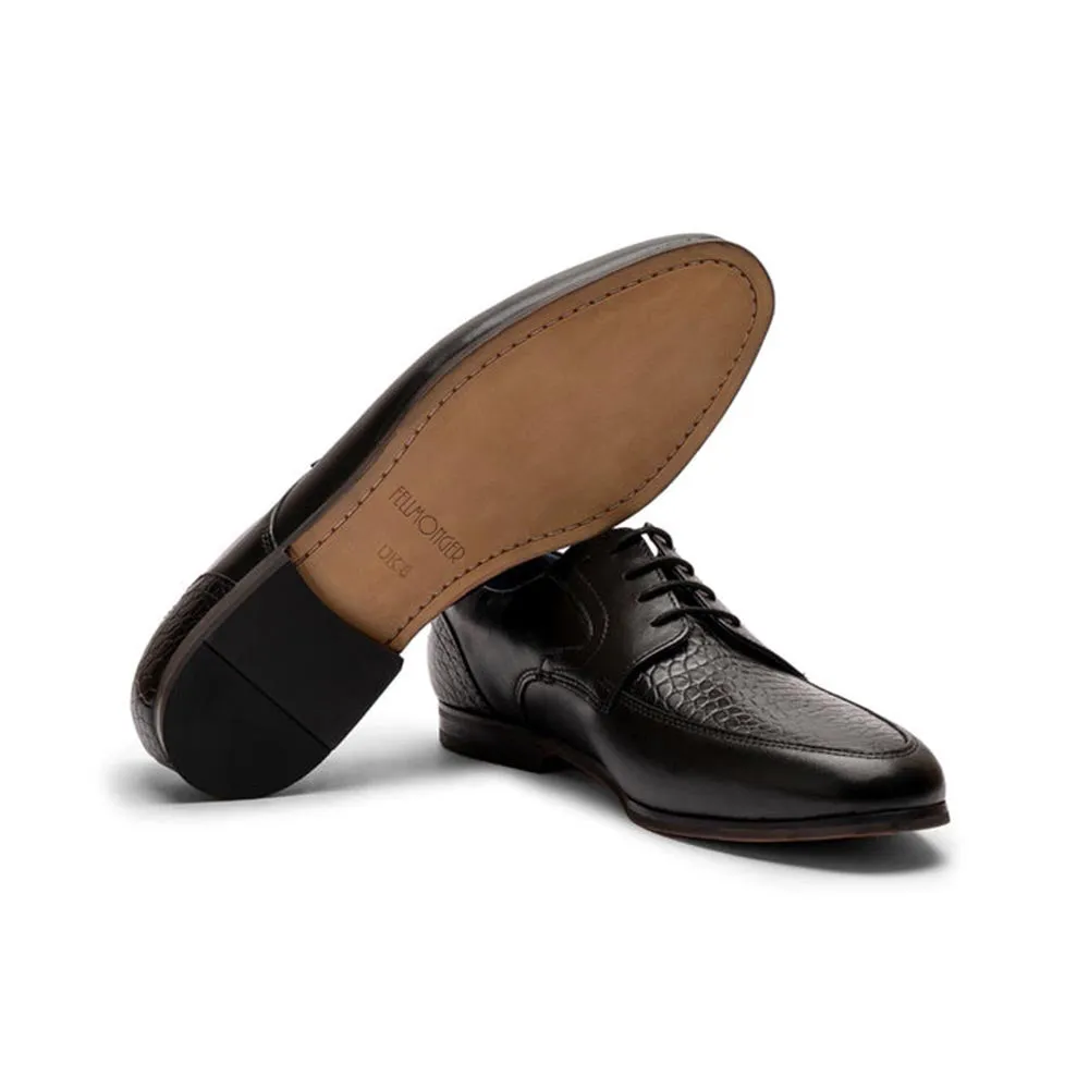 Black Croco Detailed Derby