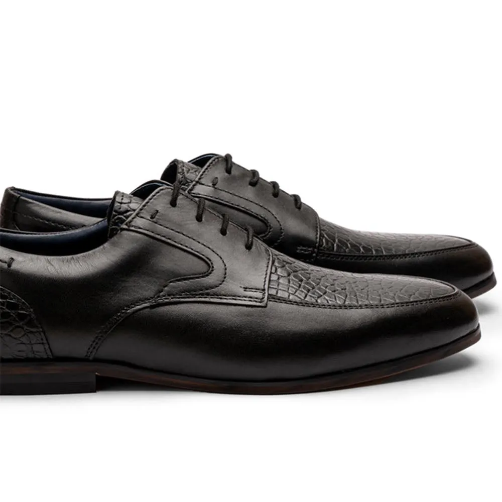 Black Croco Detailed Derby