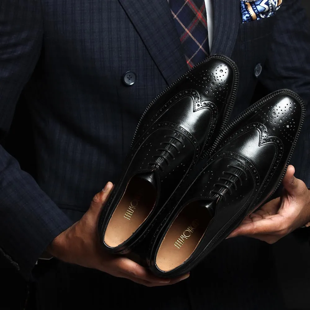 Black Longwing Derby WIngtips