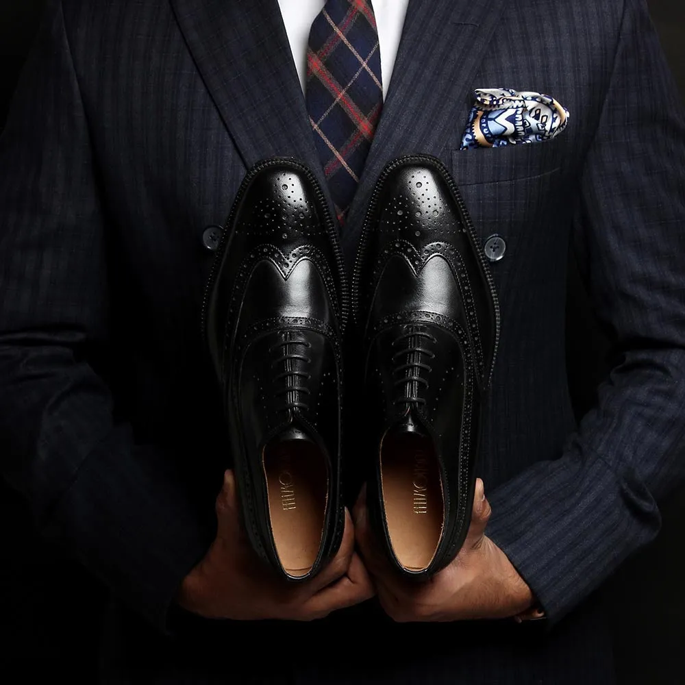 Black Longwing Derby WIngtips
