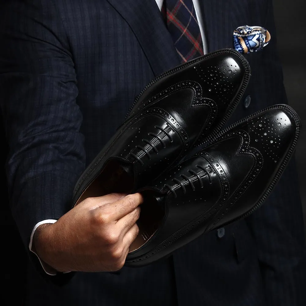 Black Longwing Derby WIngtips