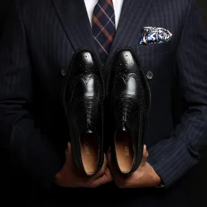 Black Longwing Derby WIngtips