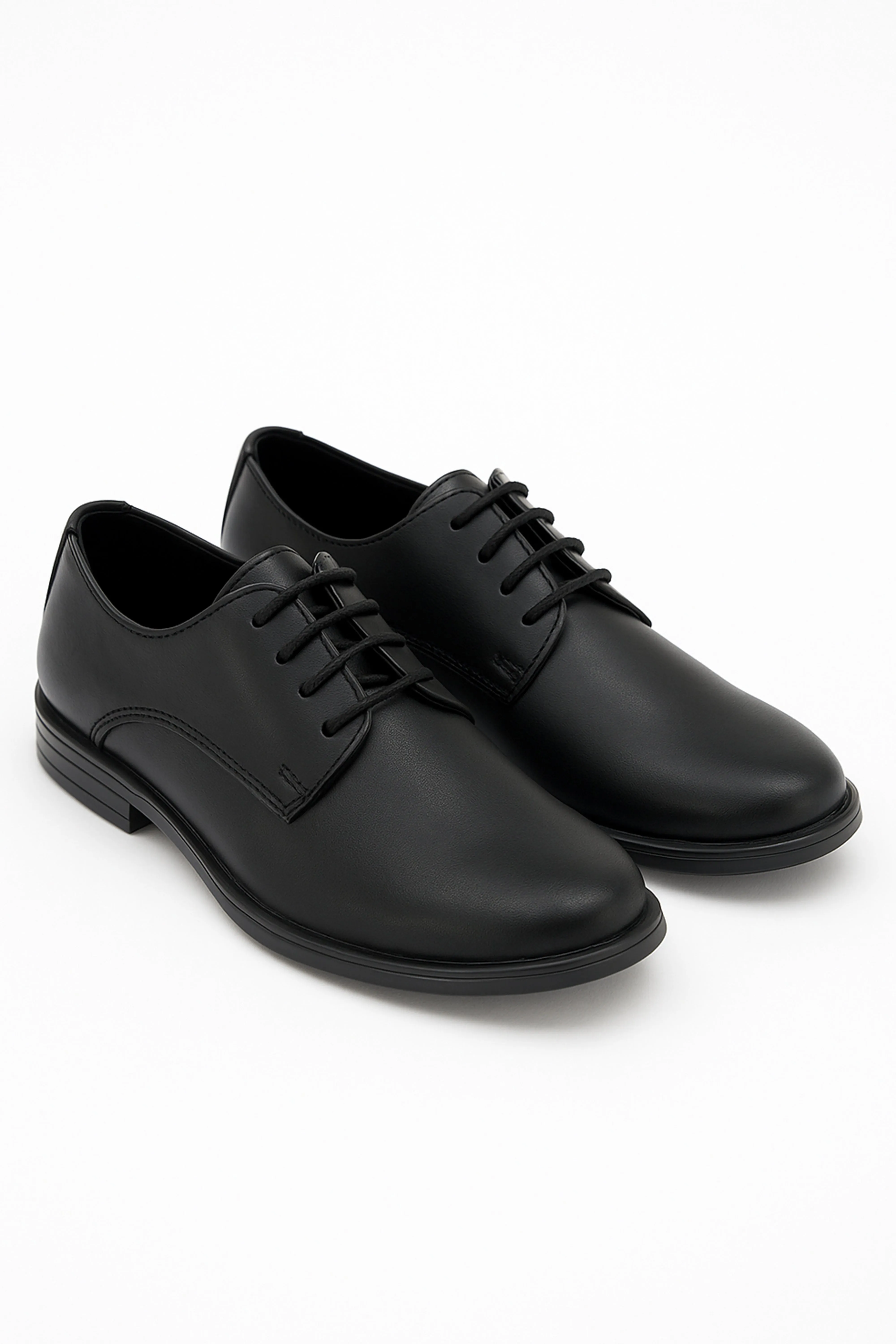 Boys Derby Mat Lace Up Dress Shoes - COLOMBIA - Black