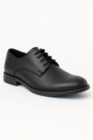 Boys Derby Mat Lace Up Dress Shoes - COLOMBIA - Black