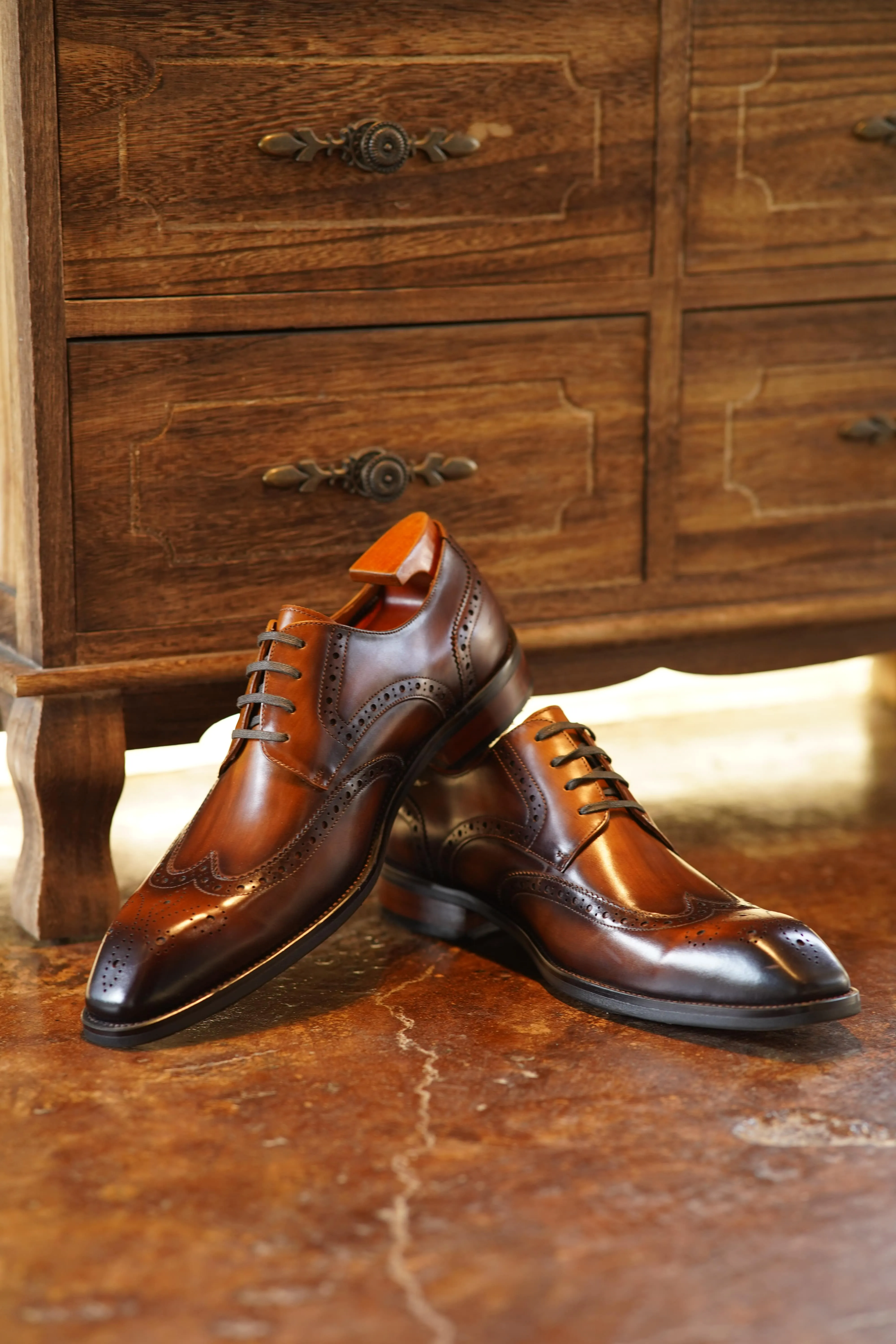 Brown & Black Ombre Derby Shoes
