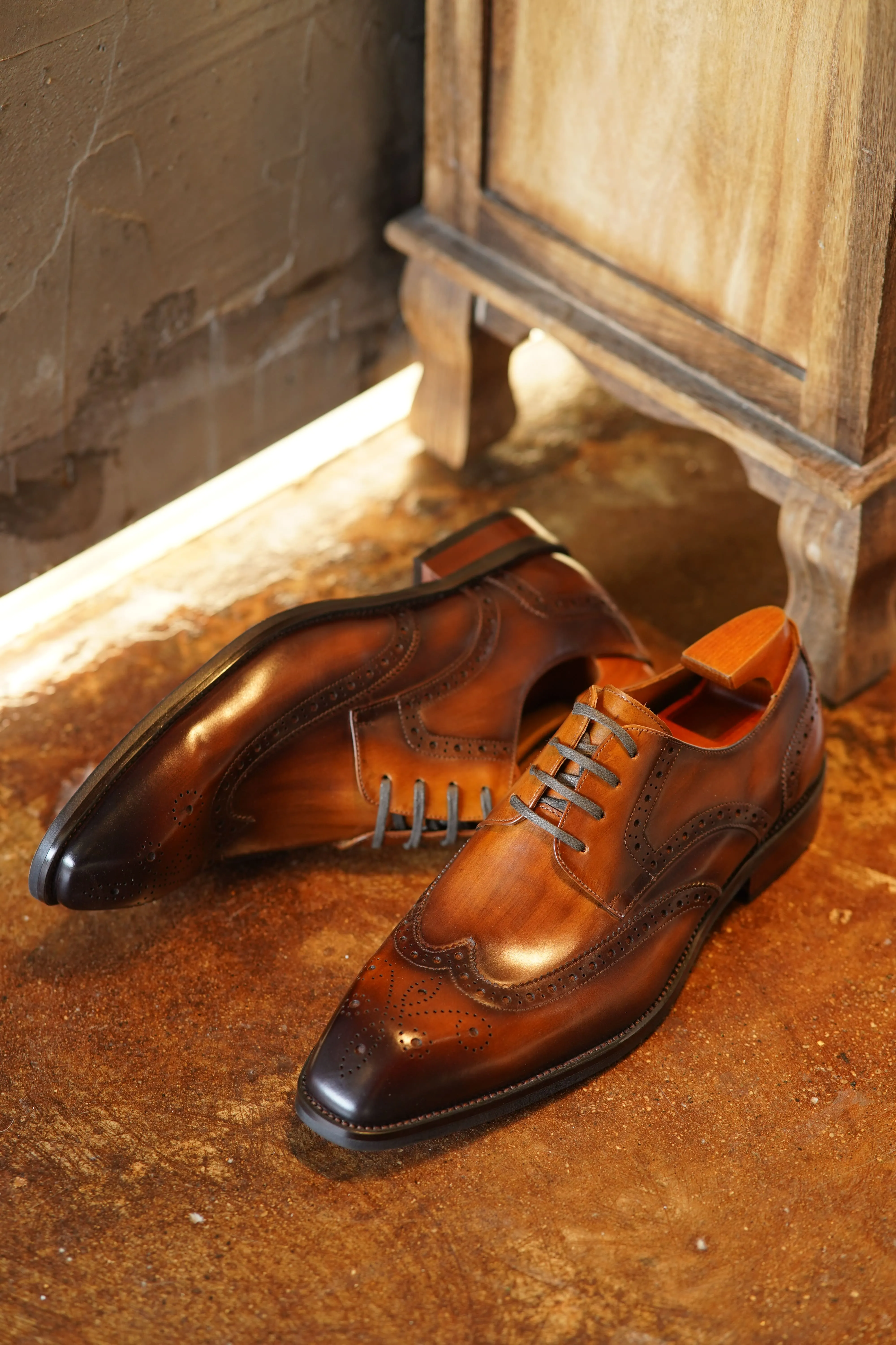 Brown & Black Ombre Derby Shoes