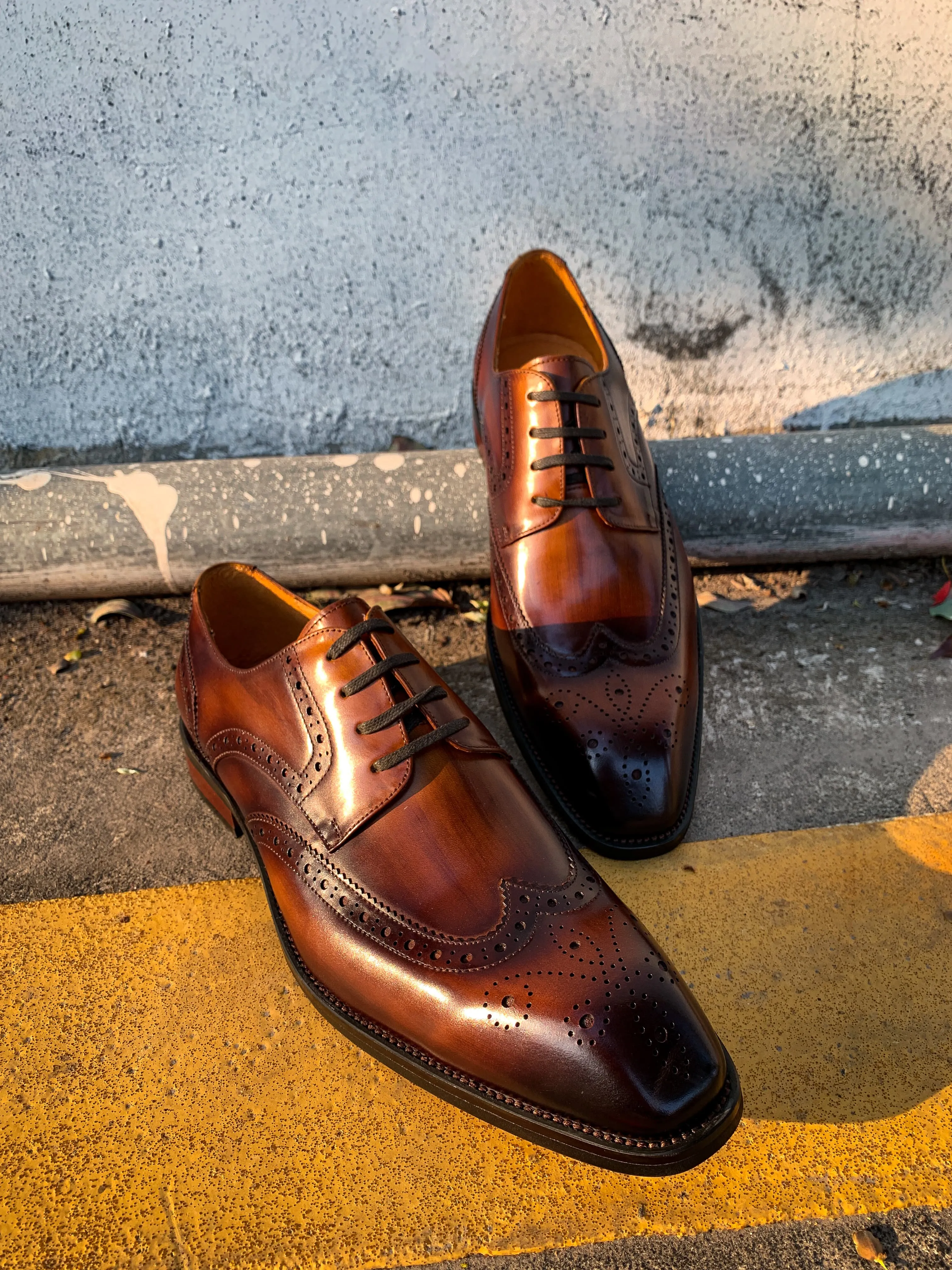 Brown & Black Ombre Derby Shoes