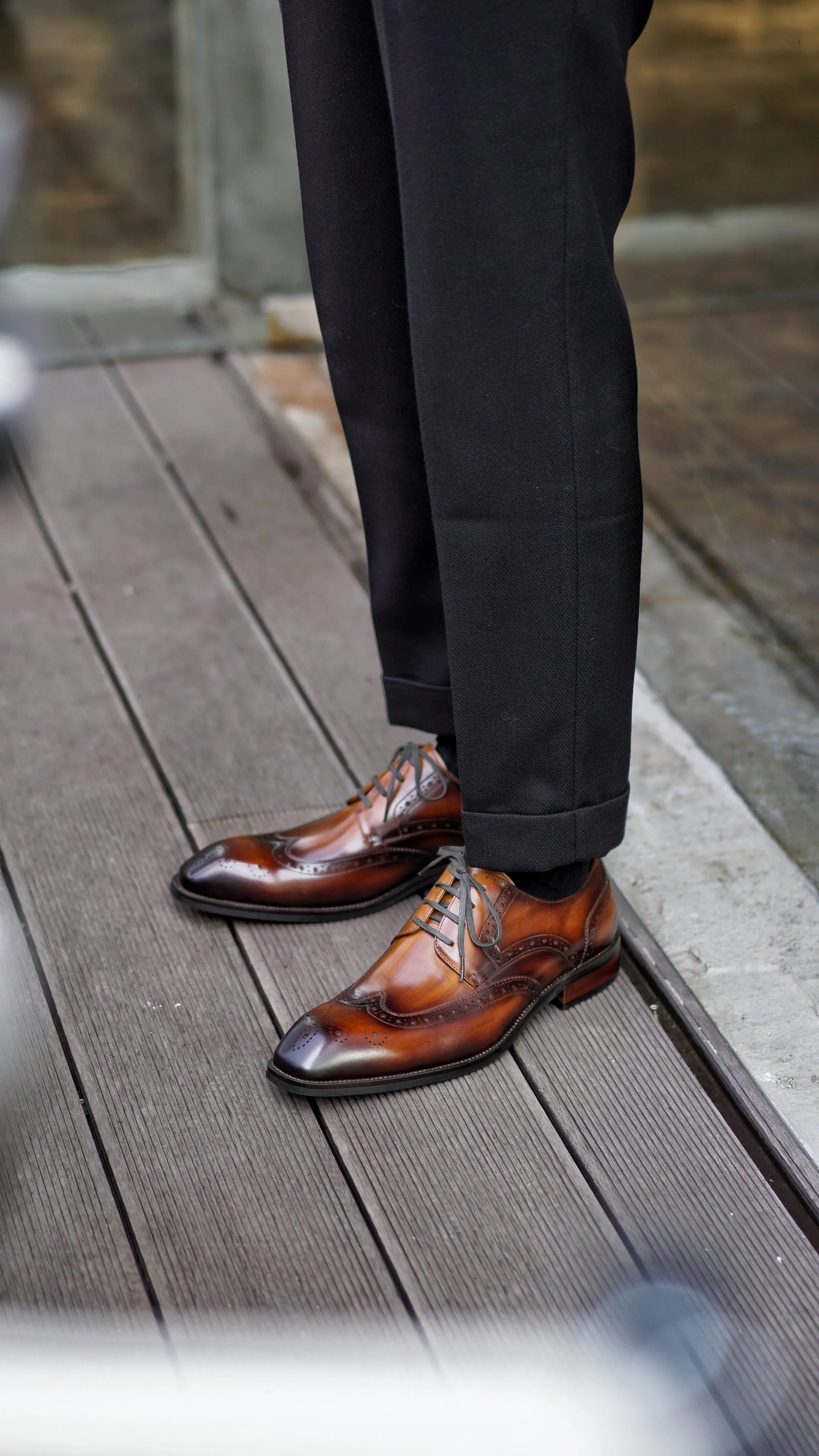 Brown & Black Ombre Derby Shoes