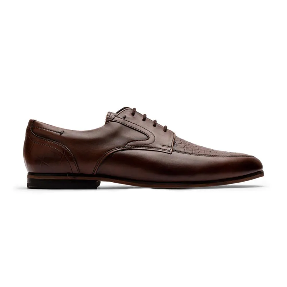 Brown Croco Detailed Derby