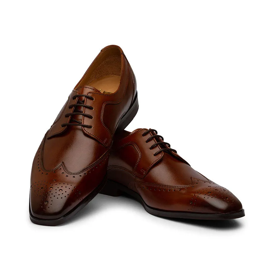 Brown Decorated Wingtip Derby