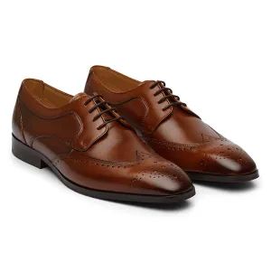 Brown Decorated Wingtip Derby
