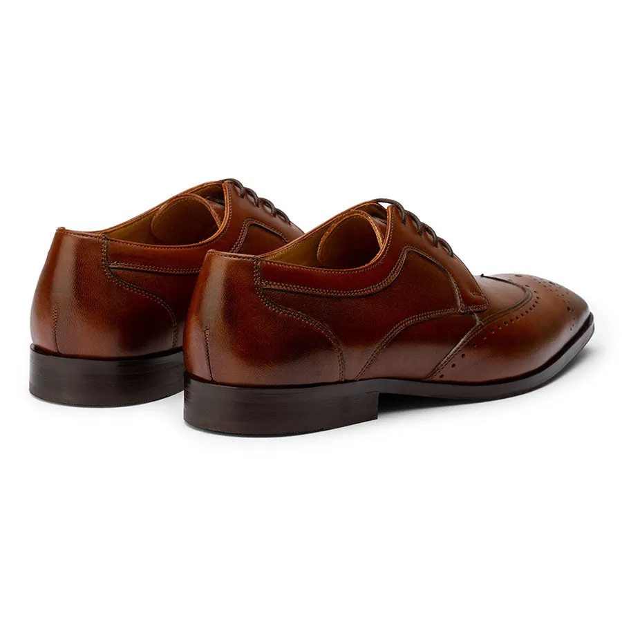 Brown Decorated Wingtip Derby