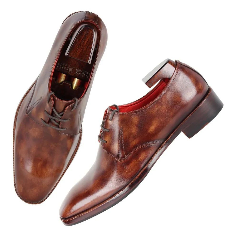 Brown Museum Calf Mirror Glossed Patina Derby