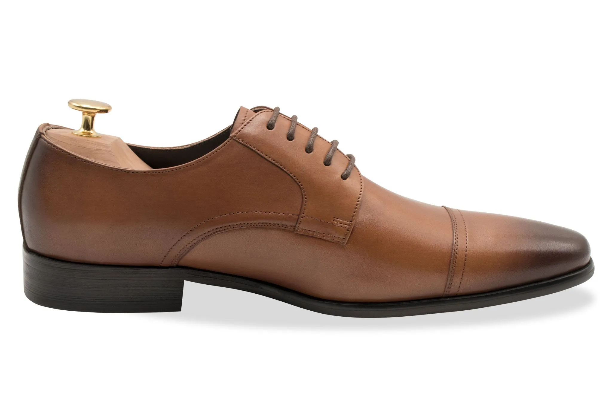 Caleta Blake Stitch Chestnut Derby - Leather Outsole