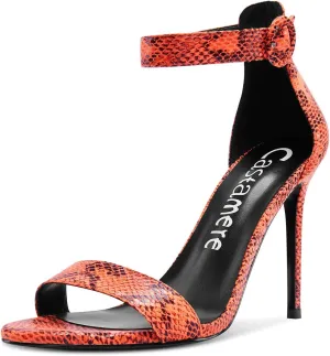 Castamere Womens High Heels Sandals Buckle Ankle Strap Open Toe Basic 10CM Stilettos Sandal
