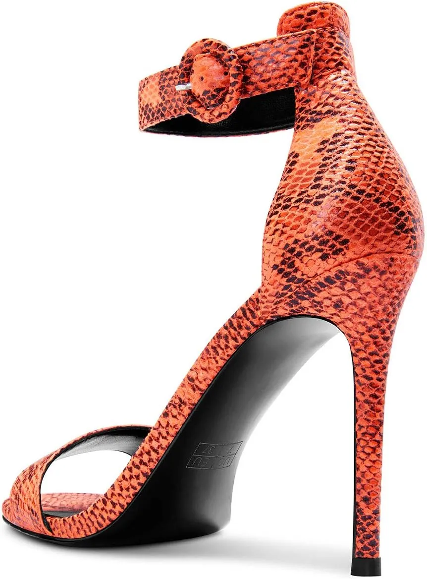 Castamere Womens High Heels Sandals Buckle Ankle Strap Open Toe Basic 10CM Stilettos Sandal