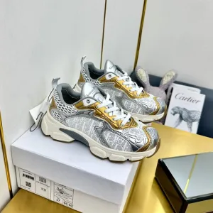 CD Chrono Sneaker 40mm In Gold Mesh Fabric  994578