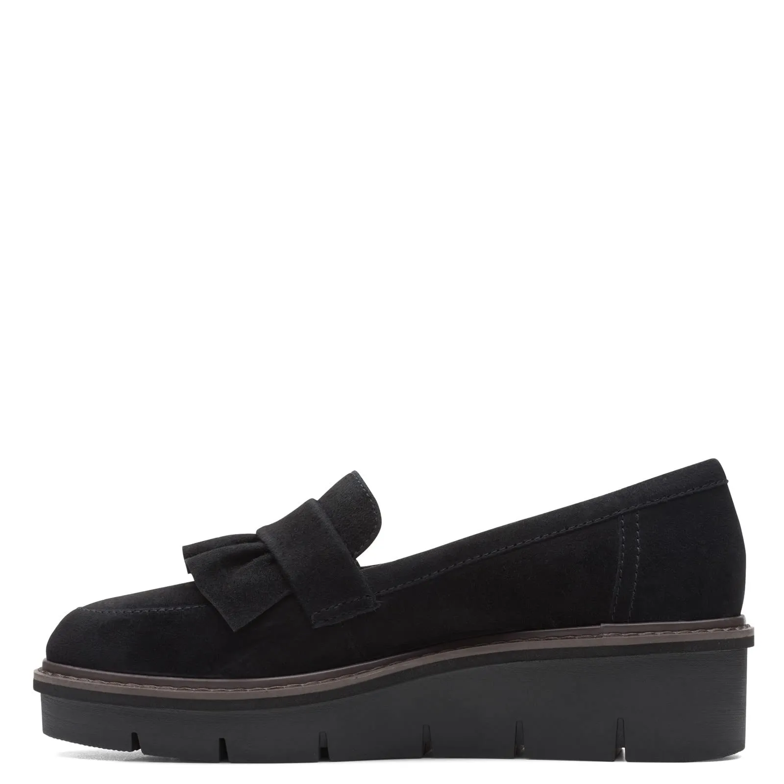 Clarks Women's Airabell Slip Loafer, Black Suede, 8.5
