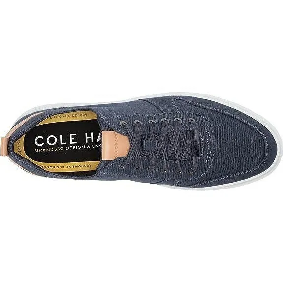 Cole Haan Mens Grandpro Rally Canvas Court Sneaker Vintage Indigo/Natural C34716