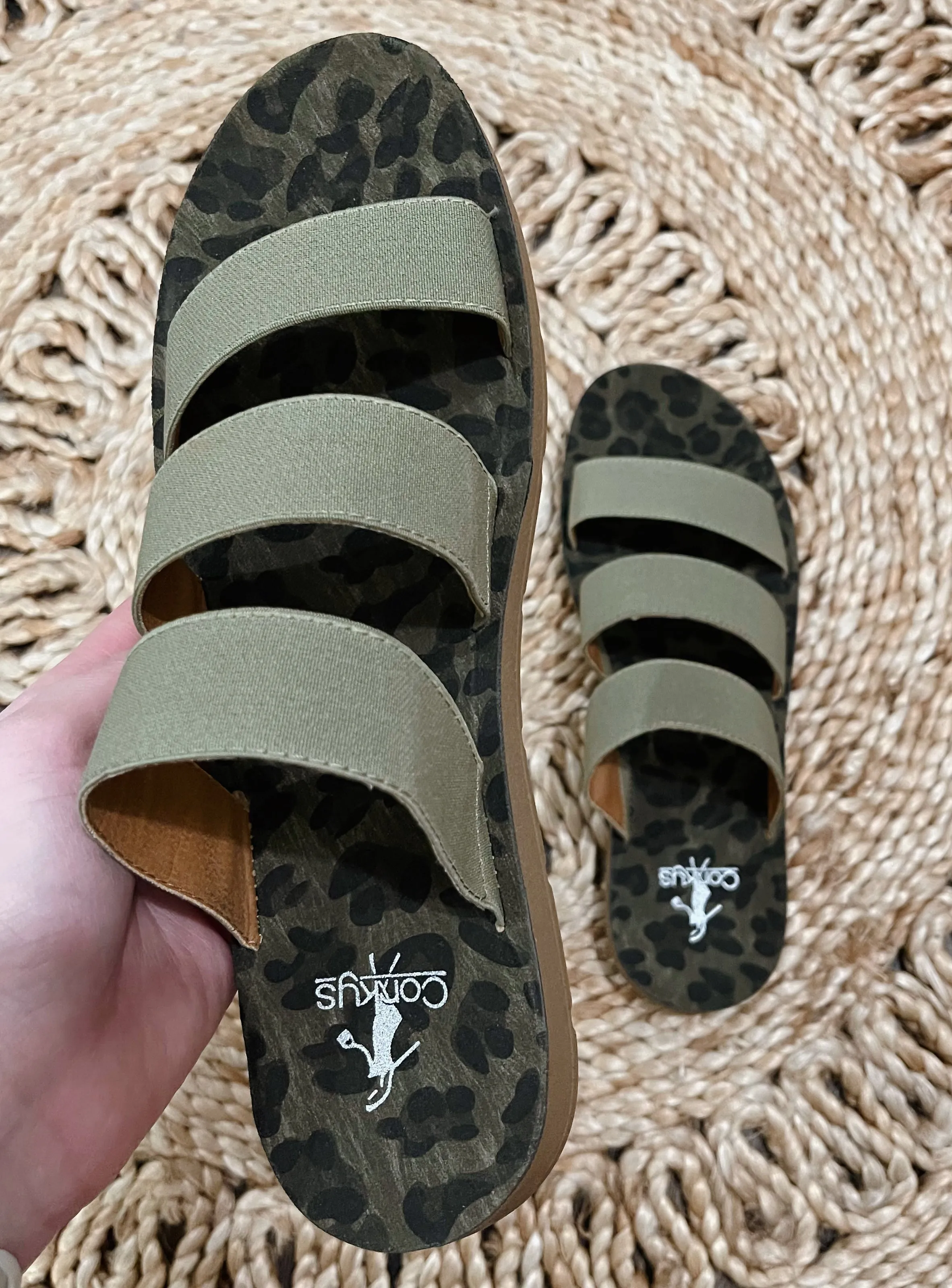 Corky's Dafne Sandal-Olive Leopard