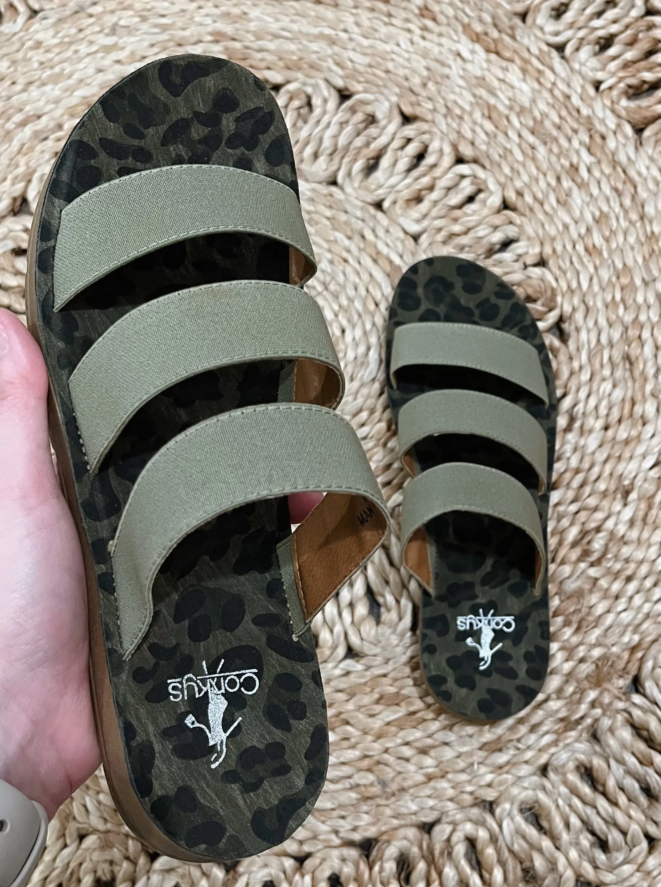 Corky's Dafne Sandal-Olive Leopard