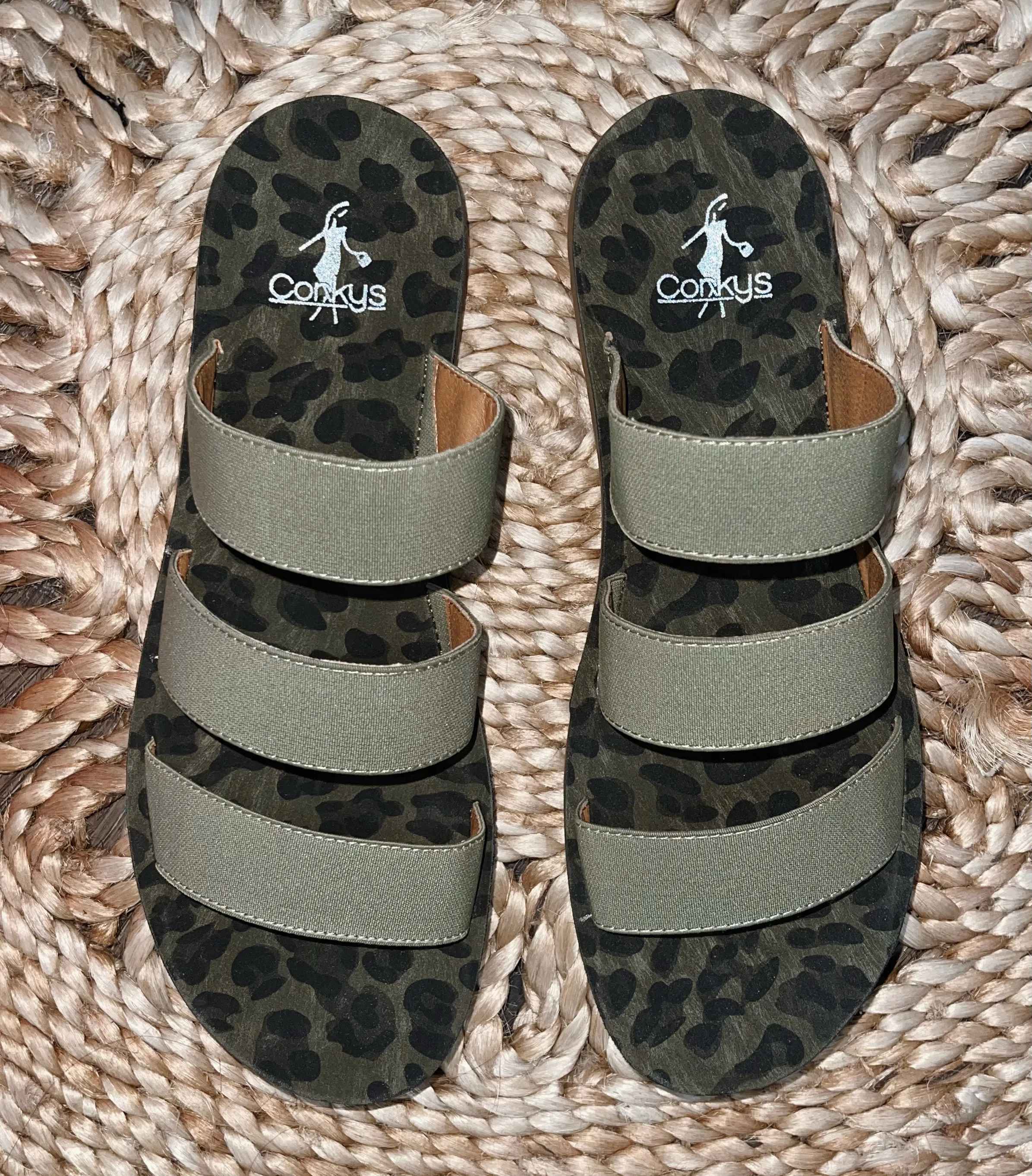 Corky's Dafne Sandal-Olive Leopard