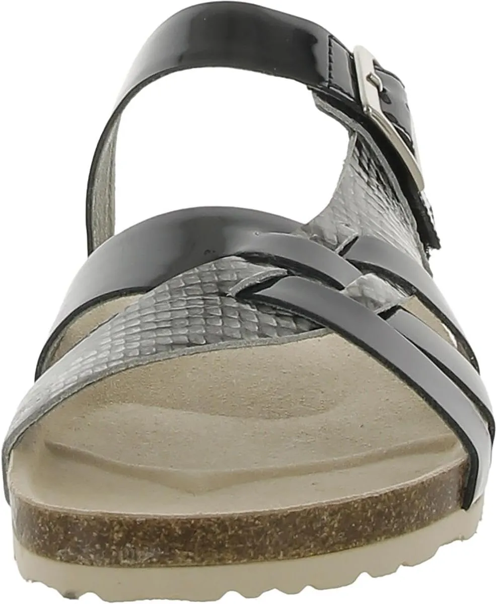 David Tate Womens Warm Leather Cork Slide Sandals