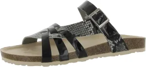 David Tate Womens Warm Leather Cork Slide Sandals